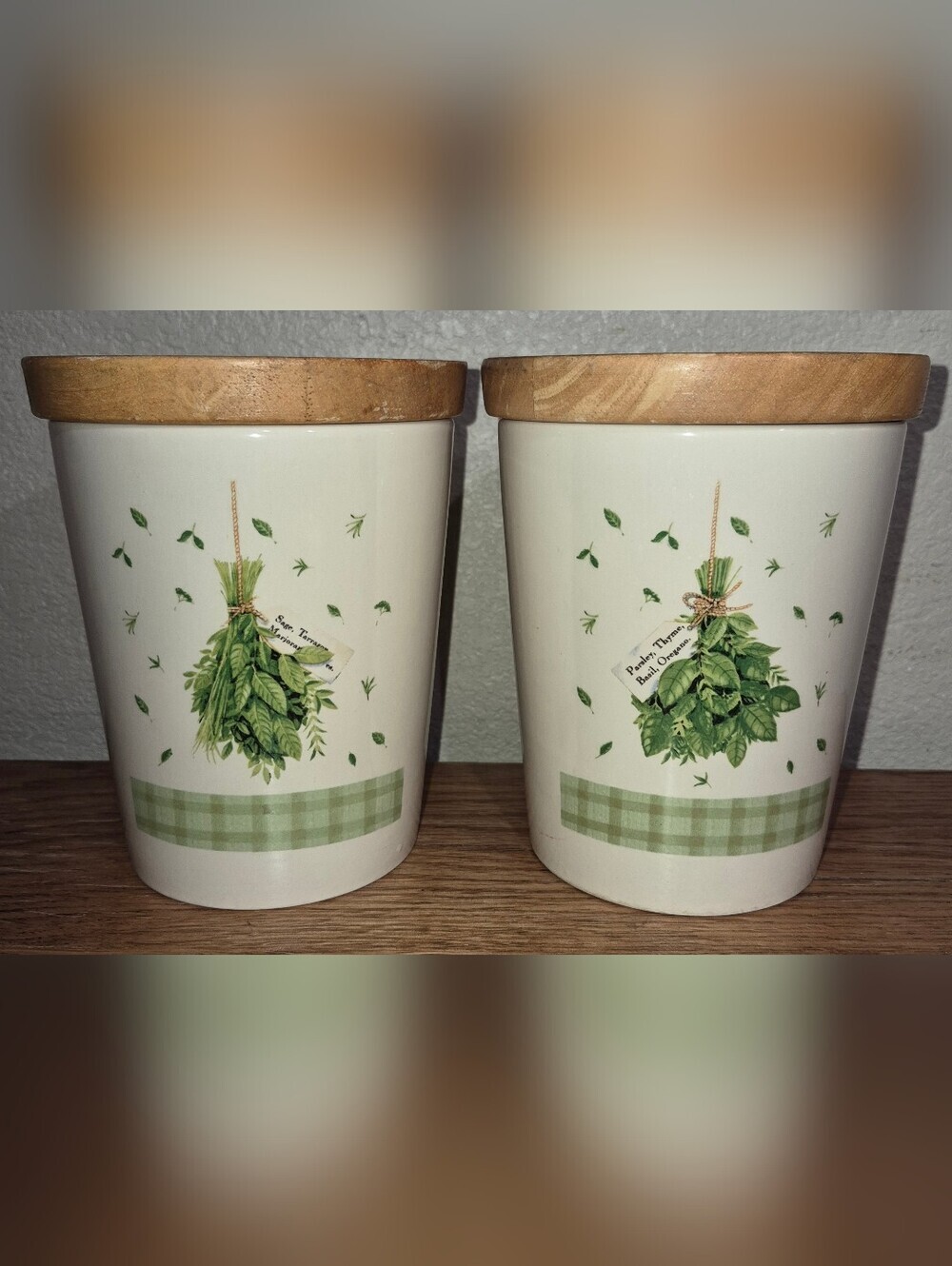 2 Pimpernel International Brand Herb Containers,Designed In England, Like New!